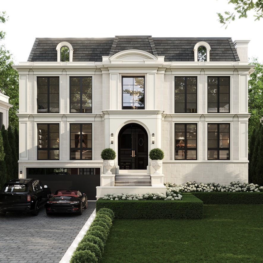 York Mills Toronto contemporary luxury home, French inspired modern new build